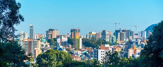 imagem aérea da cidade de Santa Maria no Rio Grande do Sul